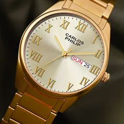 CARLOS PHILIP Men Roman Stainless Steel Bracelet Style Watch Divinia RSG_12_Champ_IGP-image-31