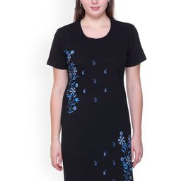 TRUDO Women Floral Printed Round Neck Cotton Oversized T-shirt-image-29