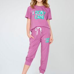 Zeyo Girls Typography Printed Night suit-picture-37