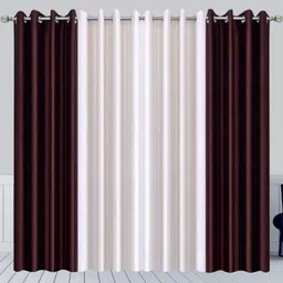 213 cm (7 ft) Polyester Semi Transparent Door Curtain (Pack Of 4) (Solid, Multicolor)-image-91