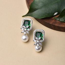 Reenisaa Rhodium-Plated Pearls Square Studs-image-8