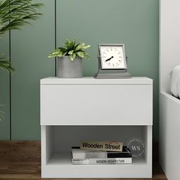 WOODEN STREET White Barriss Engineered Wooden Rectangular Bedside Table-image-56