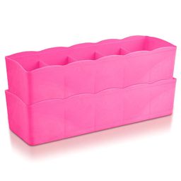 Kuber Industries Pink 2 Pieces Regular Drawer Organiser-4