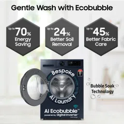 samsung 12 kg Fully Automatic Front Load with In-built Heater Black, Grey image 3