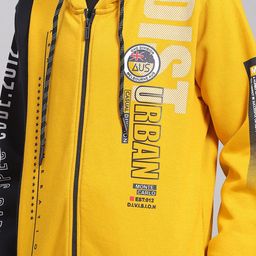 Monte Carlo Boys Typography Printed Hooded Front-Open Sweatshirt image 5