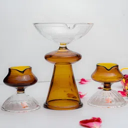 Myntra Elegant Homes 3-Pcs Brown & Transparent Colour-Blocked Diyas-image-70