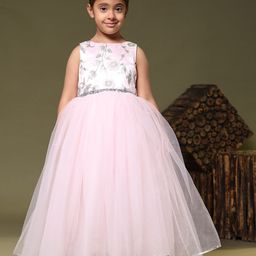 Toy Balloon kids Floral Net Fit & Flare Maxi Dress-image-99