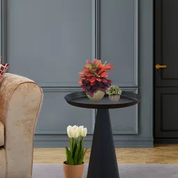 Metalsmith Black Round Bedside Table-27