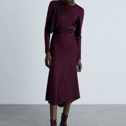 MANGO Satin Sheath Midi Dress-picture-48