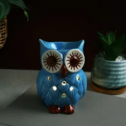 TAYHAA Blue & White Ceramic Owl Aroma Oil Diffusers-image-79