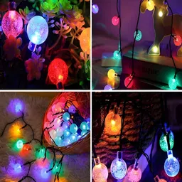 KAVYARA Blue & Pink Ball Shape String Lights image 3
