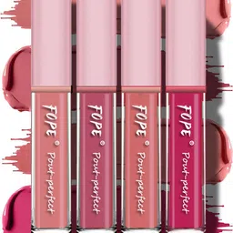 FOPE Set Of 4 Pout Perfect Smudge-Free Liquid Lipstick - 4 ml Each Shade - 02-03-07-09-14