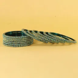 NMII Set Of 12 Beaded & Moti Work Bangles image 2