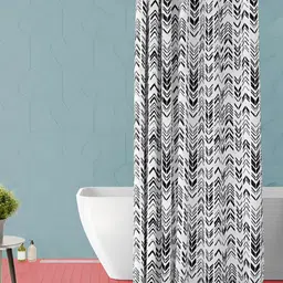 ArtzFolio White & Black Geometric Printed Waterproof Shower Curtain-image-62