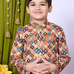 NFC CREATION Boys Embroidered Regular Sequinned Kurta with Patiala image 4