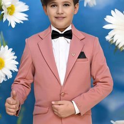 Qitty Boys Notched Lapel Single Breasted Blazer-image-37