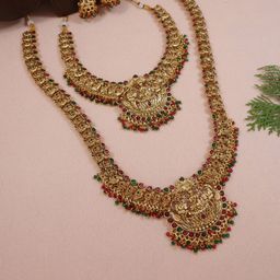 SGA FASHION Women Gold-Plated AD Studded & Beaded Jewellery Set-image-76