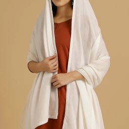 Pure Cotton Solid White Women Dupatta-image-62
