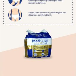 Medisorb Unisex Set Of 5 Adult Pull Ups Diapers - XL 10Pcs Each image 4