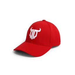 GO DEVIL Men Premium Logo Printed Embroidered Red Cap-picture-0
