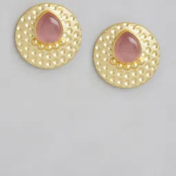 Anouk Gold-Plated Artificial Stones Studded Circular Studs image 4