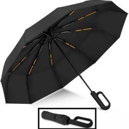 Automatic Open Close Windproof Travel Umbrella, Sun & Rain Protection, 3-Fold Umbrella-image-37