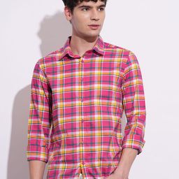 Being Human Men Classic Opaque Checked Casual Shirt-image-31