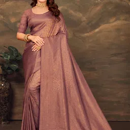Moksha Trends Woven Design Zari Banarasi Saree With Unstitched Blouse Piece-image-5