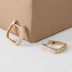 Mia by Tanishq 14KT Gold Natural Diamond Hoop Earrings - 2.857 gm-picture-26