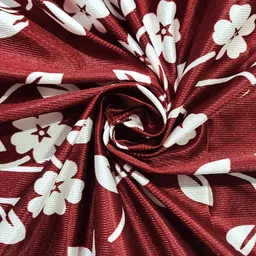 Lunar Days Maroon Floral Printed Polyester Room Darkening Eyelet Curtain image 3