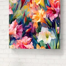 Livin'luxe Purple & Blue Floral Printed Canvas Wall Art-28