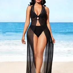 VAGHBHATT Net Halter Neck Baby Doll-picture-47