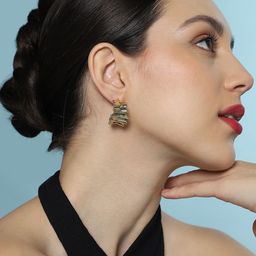 SOHI Gold-Plated Ripple Hoop Earrings-picture-17