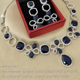 TIYARA Silver-Plated Artificial Stones and Beads Jewellery Set-49