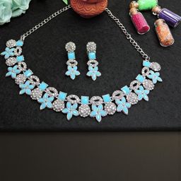 VATSALYA creation Women Turquoise Blue Jewellery Set-image-52