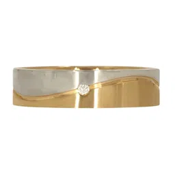 BHIMA 22K BIS Hallmark 916 Purity Yellow Gold Designer Curve Ring for Men-image-2