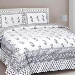 Myntra Elegant Homes Grey Printed Pure Cotton 240 TC King Bedsheet Set-2.74 m x 2.25 m-image-93