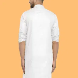 ANUJ FASHION Men White Mandarin Collar Straight Kurta-picture-24