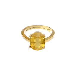Barmunda gems Gold Plated Yellow Sapphire Brass Finger Ring-image-64
