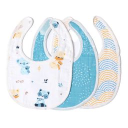 TIDY SLEEP Pack Of 3 Assorted Tidy Sleep Muslin Bibs For Baby-26