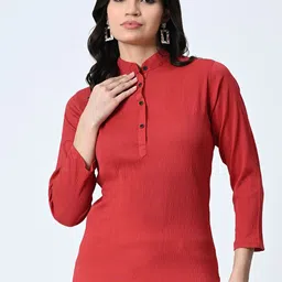 BAESD Women Dyed Patchwork Crepe Pathani Kurta-image-18
