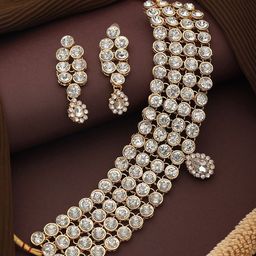 Jazz and Sizzle Gold-Plated Stone Studded Jewellery Set-100