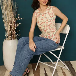NISHABD Floral Print Cotton Top-image-48