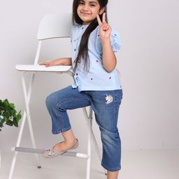 EthIndia Animal Embroidered Puff Sleeve Cotton Top-image-40
