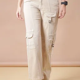 V-Mart Women Regular Fit Mid-Rise Cotton Cargos-picture-38