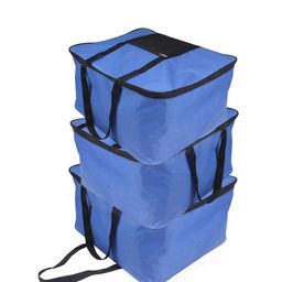 prettykrafts Blue & Black 3 Pieces Reusable Multi-Utility Organisers-10
