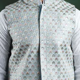 SOJANYA Printed Woven Nehru Jacket image 5