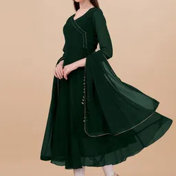Shree Ramkrishna Fab Georgette Anarkali Kurta With Attached Dupatta image 4