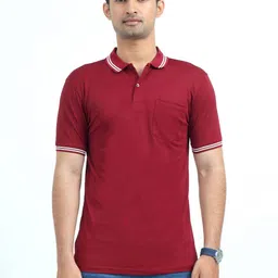 ECOLINE Clothing Men Antimicrobial Solid Polo Collar T-shirt-image-85