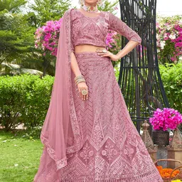 VARNI FABRICS Embroidered Semi-Stitched Lehenga & Unstitched Blouse With Dupatta-32
